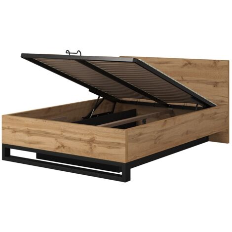 Letto 140x200 VOX con 3 nicchie e 2 spazi per cassetti, senza doghe