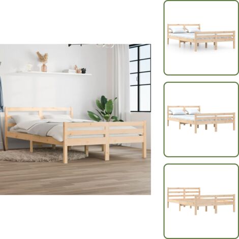 Letto 150x200 cm - vidaXL Giroletto in Legno Massello 150x200 cm King Size - Letto in pino
