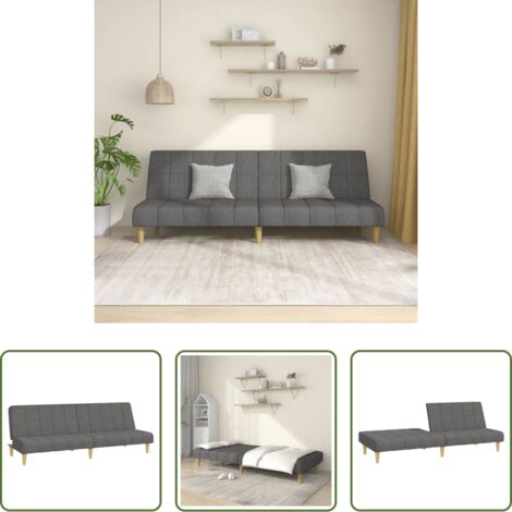 Letto a 2 posti -  Divano Letto a 2 Posti Grigio Chiaro in Tessuto