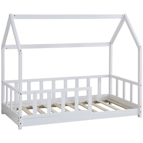 Letto a capanna in legno Charlotte - Bianco - 80 x 160 cm