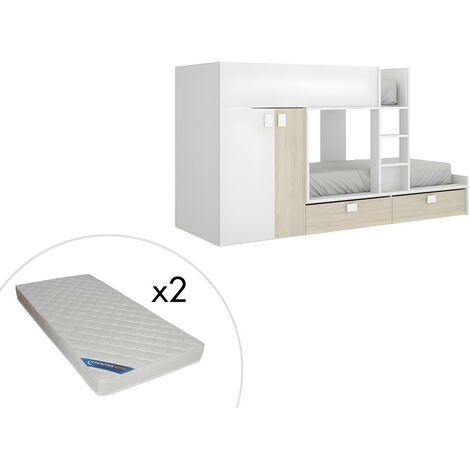 Focus S1 letto singolo 90x200 contenitore testata camera bambini moderna