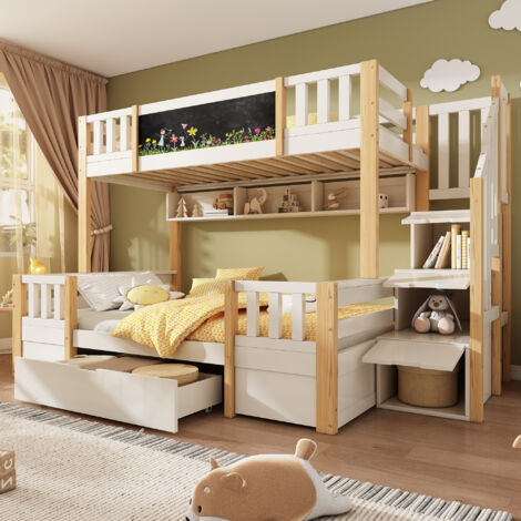 Letto a castello per bambini 2 x 90 x 200 cm, letto a soppalco con