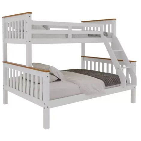 letto a castello bellahome "avignone" in pino massello bianco 202,5x132x155 cm