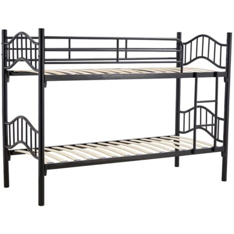 N.D. letto a castello bellahome "berna" in metallo con doghe in legno, 203x83x145,5 cm