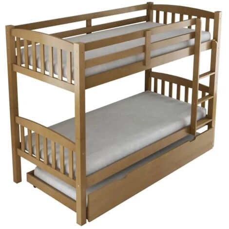 letto a castello bellahome "tolosa" in pino massello miele 201,5x97,5x156 cm