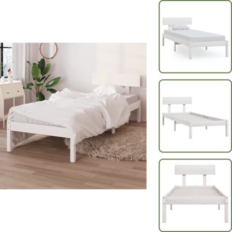 Letto a castello in legno - vidaXL Giroletto Bianco in Legno Massello di Pino 90x190 cm Single - Letto a castello bianco
