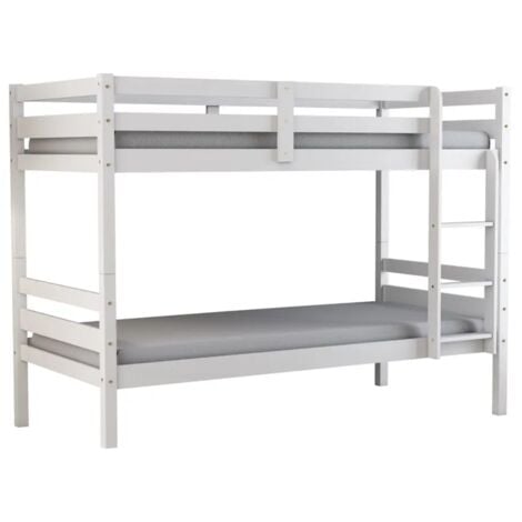 N.D. letto a castello "lione" in pino massello bianco laccato 199,5x97x150 cm