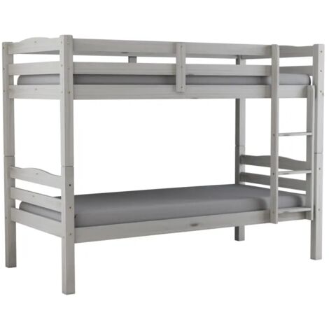 letto a castello "marsiglia" in pino massello bianco 202x98x150 cm