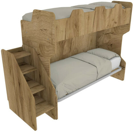 Letto a castello 2 x 90 x 190 cm - Letto per bambini con scaletta e