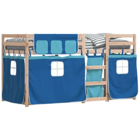 Letto a Castello senza Materasso Blu 90x190cm Massello Pino vidaXL