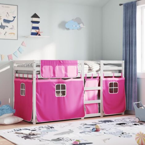 Letto a Castello senza Materasso Rosa 90x190 cm Legno di Pino vidaXL 628527