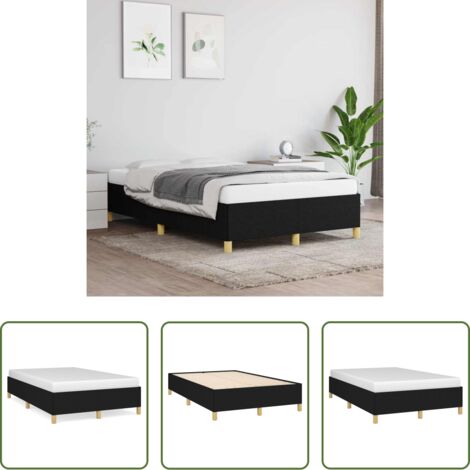Letto a doghe -  Giroletto senza Materasso Nero 120x190 cm in Tessuto