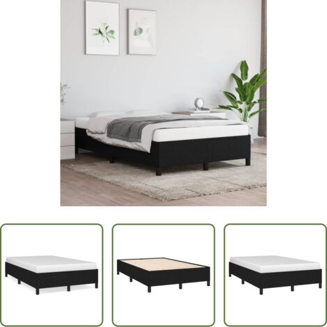 Letto a doghe -  Giroletto senza Materasso Nero 120x190 cm in Tessuto