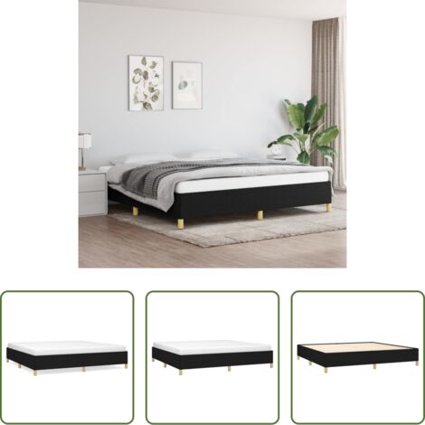 Letto a doghe -  Giroletto senza Materasso Nero 200x200 cm in Tessuto