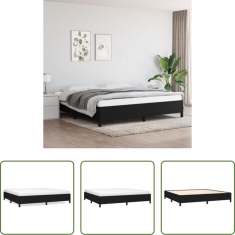 Letto a doghe -  Giroletto senza Materasso Nero 200x200 cm in Tessuto