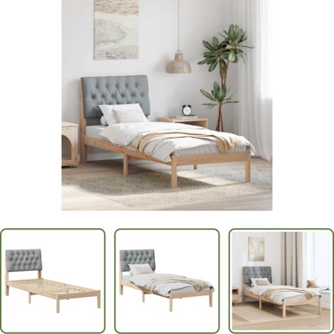 Letto a doghe -  Letto con Testiera Rivestita con testiera Marrone 75 x 190 cm