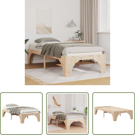 Letto a doghe -  Struttura del letto Marrone 75 x 190 cm Pino massello