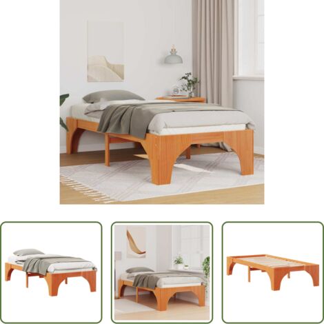 Letto a doghe -  Struttura del letto Marrone 90 x 200 cm Pino massello