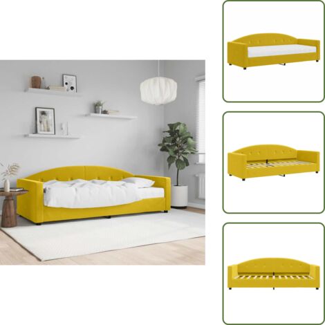 Letto a doghe - vidaXL Divano Letto con Materasso Giallo 80x200 cm in Velluto - Divano in velluto