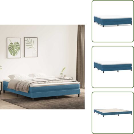 Letto a doghe - vidaXL Letto a Molle senza Materasso Blu Scuro 180x220 cm Velluto - Letto con base a doghe