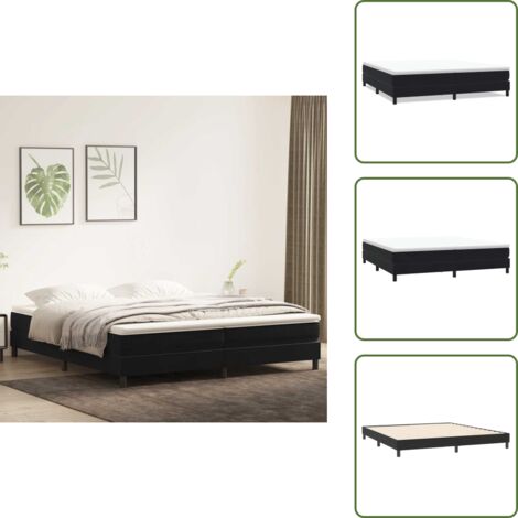 Letto a doghe - vidaXL Letto a Molle senza Materasso Nero 200x220 cm in Velluto - Letto con molle