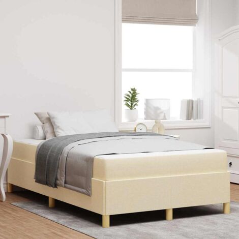 Letto a molle Bianco e crema 120 x 190 cm Poliestere vidaXL