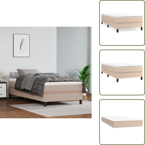 Letto a molle cappuccino - vidaXL Giroletto a Molle con Materasso Cappuccino 90x200 cm Similpelle - Letto con similpelle