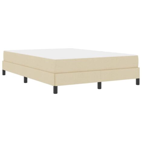 Letto a molle con materasso Crema 140 x 190 cm Tessuto vidaXL