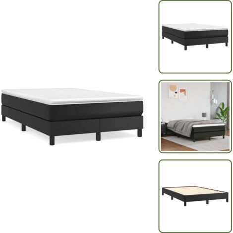 Letto a molle con materasso - vidaXL Giroletto a Molle con Materasso Nero 120x190 cm in Similpelle - Letto in similpelle
