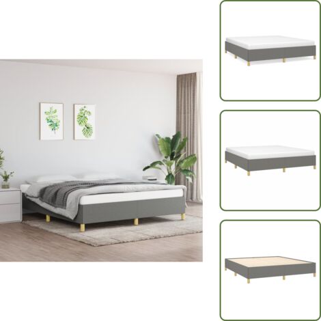 Letto a molle con tessuto - vidaXL Struttura Letto a Rete a Molle Grigio Scuro 160x200 cm Tessuto -