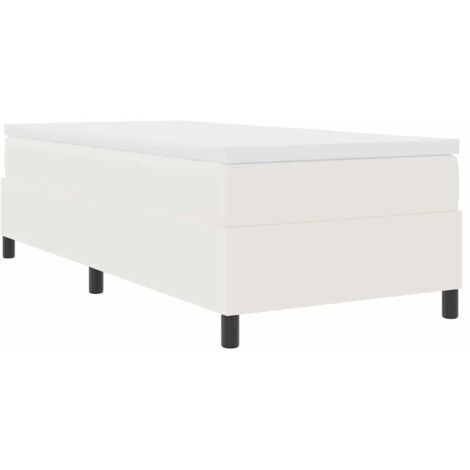 Letto a molle Crema e Bianco 203 x 80 x 60 cm vidaXL