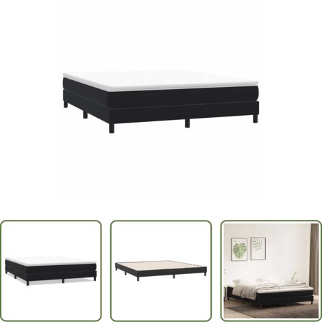 Letto a molle -  Giroletto a Molle senza Materasso Nero 180x210 cm in Velluto