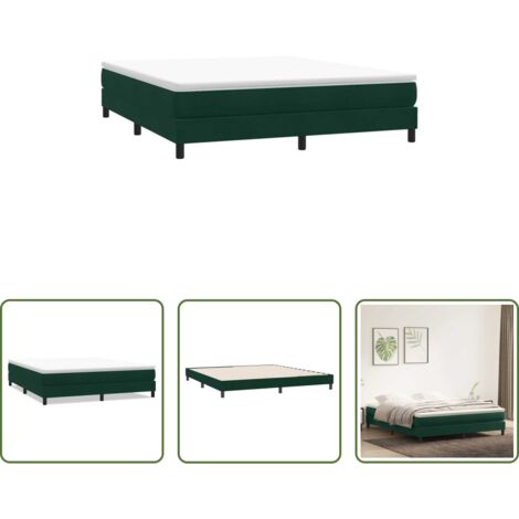 Letto a molle -  Giroletto a Molle senza Materasso Verde Scuro 180x210cm Velluto