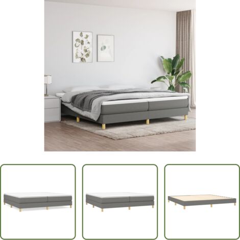 Letto a molle grigio scuro -  Struttura Letto a Rete a Molle Grigio Scuro 200x200 cm Tessuto