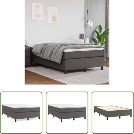 Letto a molle grigio -  Struttura Letto a Rete a Molle Grigio 120x200 cm in Similpelle
