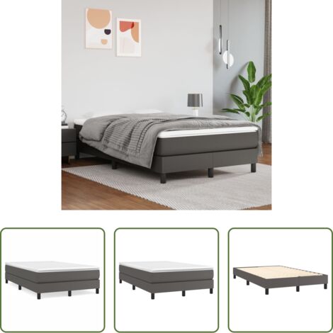 Letto a molle grigio -  Struttura Letto a Rete a Molle Grigio 120x200 cm in Similpelle