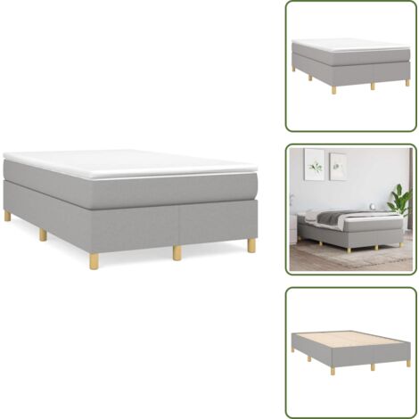 Letto a molle insacchettato - vidaXL Giroletto a Molle con Materasso Grigio Chiaro 120x190cm Tessuto - Letto con coprimaterasso