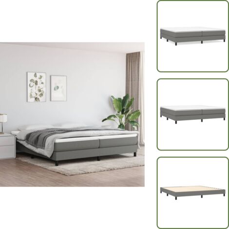 Letto a molle insacchettato - vidaXL Giroletto a Molle con Materasso Grigio Scuro 200x200 cm Tessuto - Letto con doghe in compensato