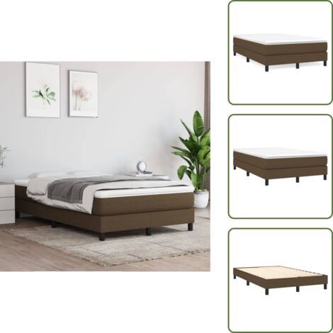 Letto a molle insacchettato - vidaXL Giroletto a Molle con Materasso Marrone Scuro 120x200cm Tessuto - Letto con doghe