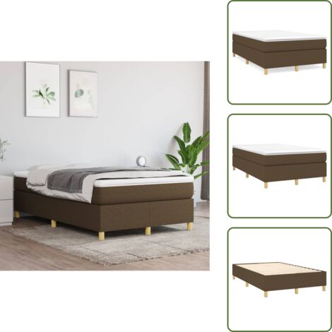 Letto a molle insacchettato - vidaXL Giroletto a Molle con Materasso Marrone Scuro 120x200cm Tessuto - Letto con doghe in compensato