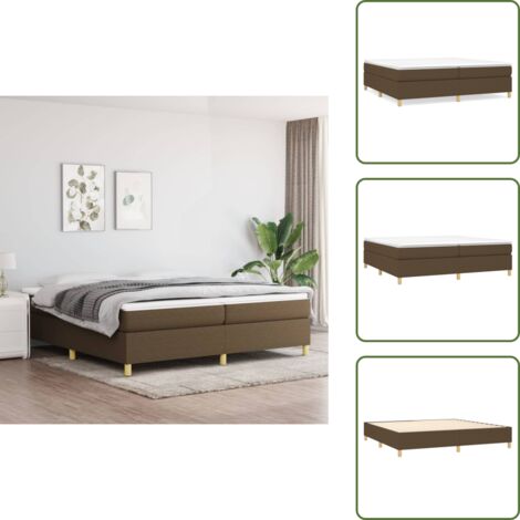 Letto a molle insacchettato - vidaXL Giroletto a Molle con Materasso Marrone Scuro 200x200cm Tessuto - Letto con doghe in compensato