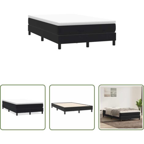 Letto a molle senza materasso -  Giroletto a Molle senza Materasso Nero 120x210 cm in Velluto
