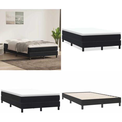Letto a Molle senza Materasso Nero 120x220 cm in Velluto - Letto a molle senza materasso - Letto in velluto