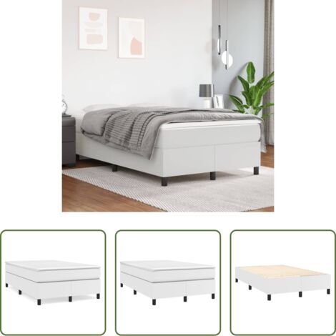 Letto a molle -  Struttura Letto a Rete a Molle Bianco 120x200 cm in Similpelle