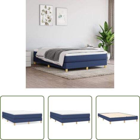 Letto a molle -  Struttura Letto a Rete a Molle Blu 140x200 cm in Tessuto