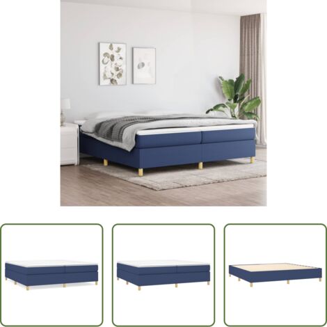 Letto a molle -  Struttura Letto a Rete a Molle Blu 200x200 cm in Tessuto