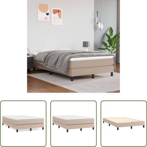 Letto a molle -  Struttura Letto a Rete a Molle Cappuccino 120x200 cm in Similpelle