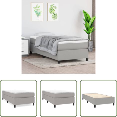 Letto a molle -  Struttura Letto a Rete a Molle Grigio Chiaro 80x200 cm Tessuto