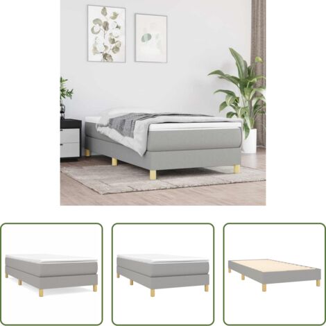 Letto a molle -  Struttura Letto a Rete a Molle Grigio Chiaro 80x200 cm Tessuto