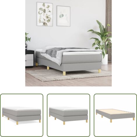 Letto a molle -  Struttura Letto a Rete a Molle Grigio Chiaro 90x190 cm Tessuto